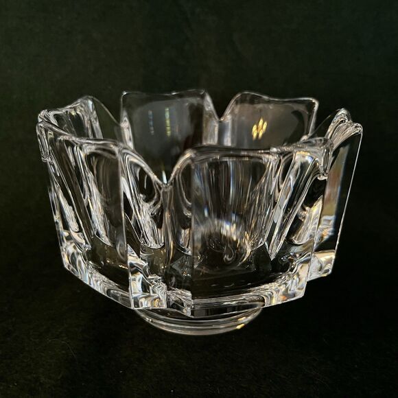 Orrefors Corona Sweden Crystal Skal Bowl Lars Hellsten Signed 5" x 3.5" Vintage - Picture 7 of 7